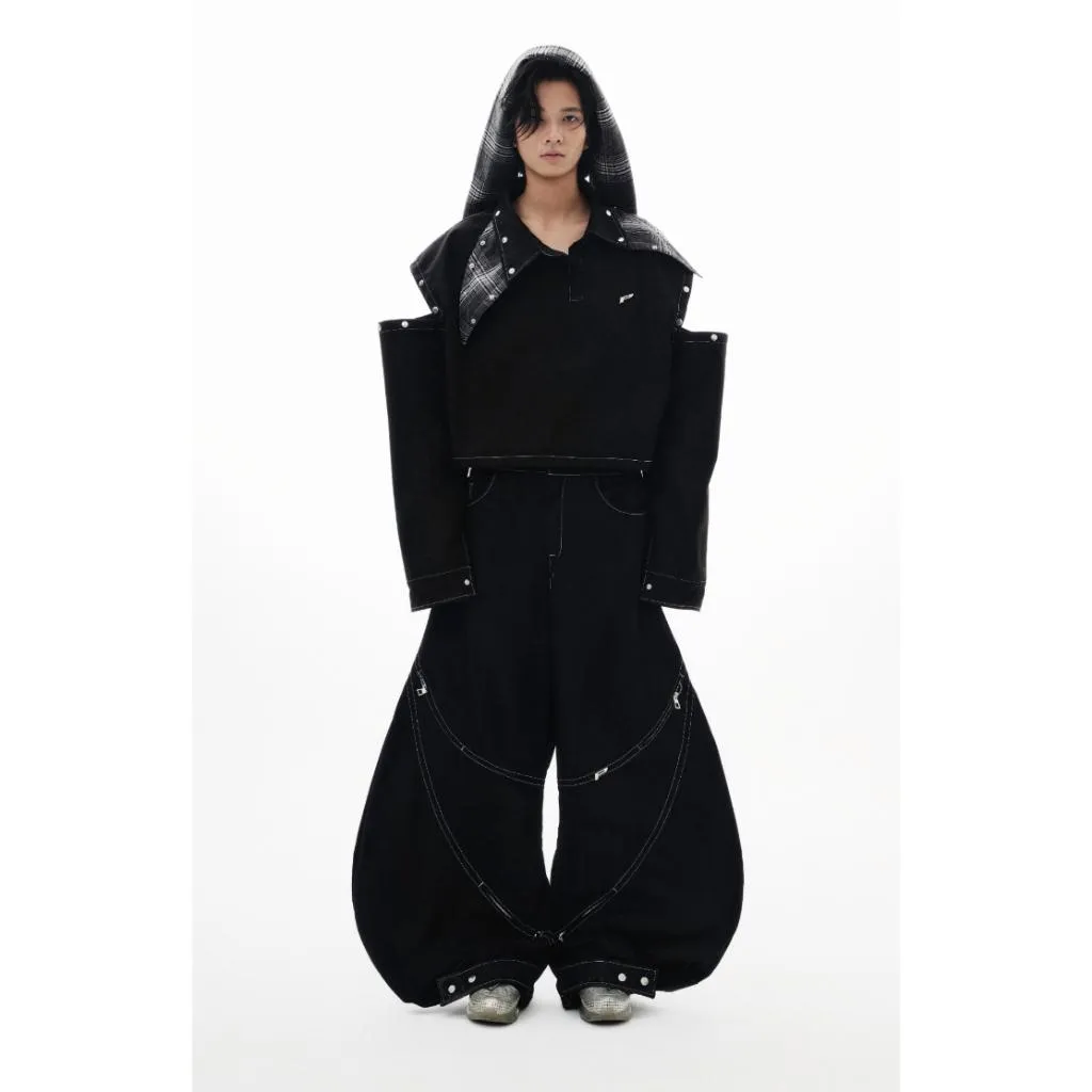 THE PRSN P ZIP LINE BALOON PANTS