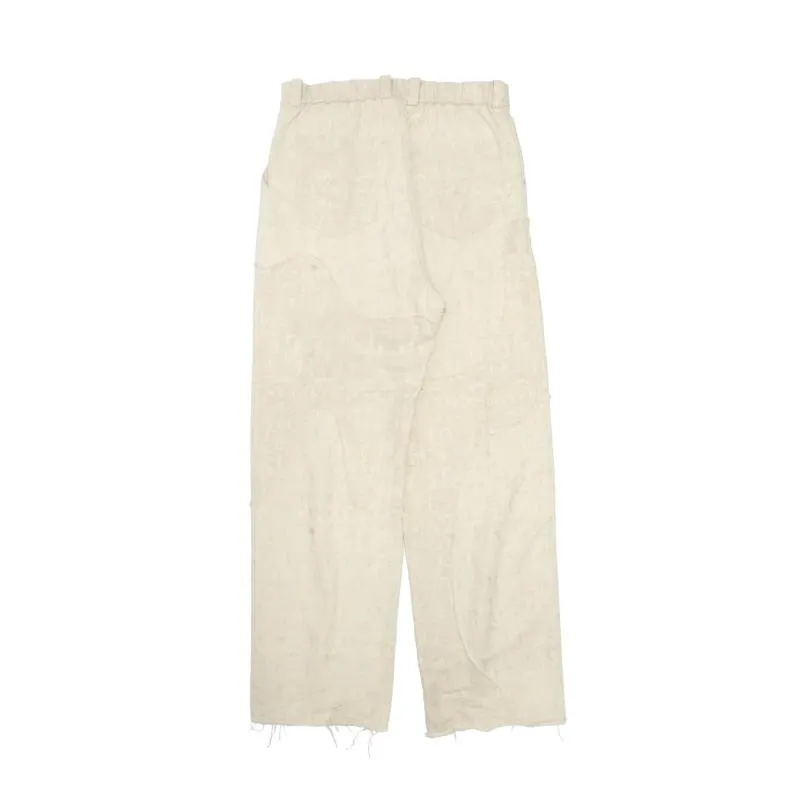 DEFRETI COTTON-LINEN PATCHWORK PANTS