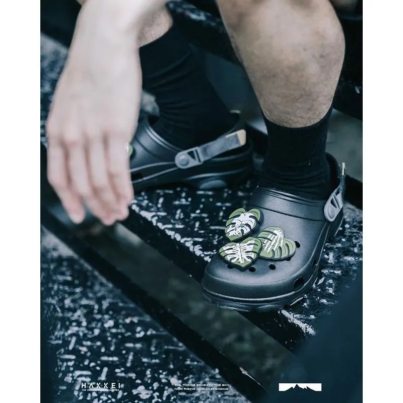 HAKKEI 白景 骨白龜背芋鞋扣- Crocs 適用 (一組三入) 洞洞鞋