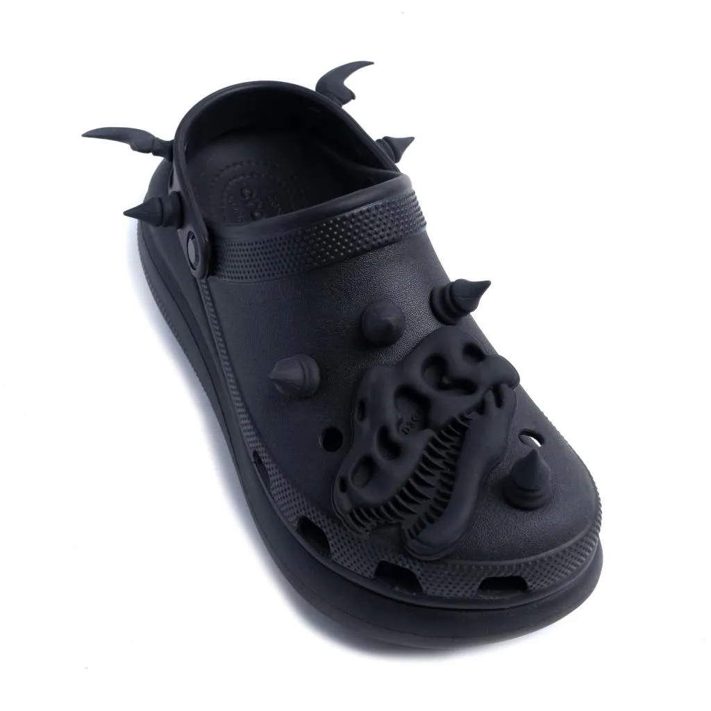 HAKKEI 白景 暴龍骨釘鞋扣 -黑 Crocs適用 (一組四入) 洞洞鞋