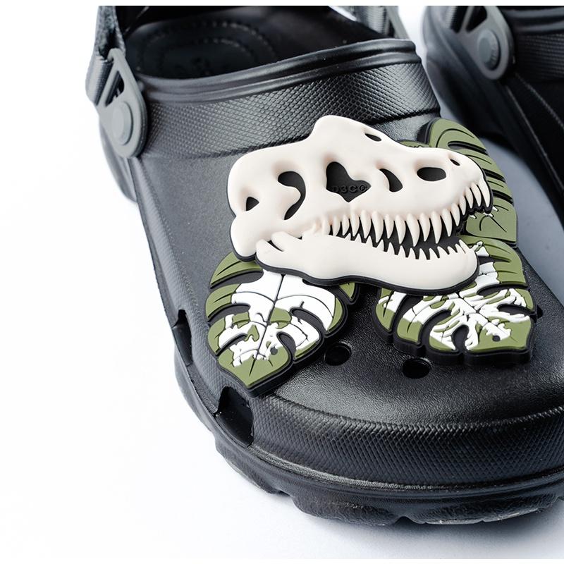 HAKKEI 白景 白色暴龍頭骨鞋扣 -Crocs 適用 (一組兩入) 洞洞鞋