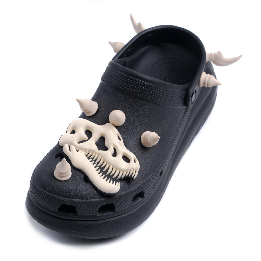 HAKKEI 白景 暴龍骨釘鞋扣 -白 Crocs適用 (一組四入) 洞洞鞋