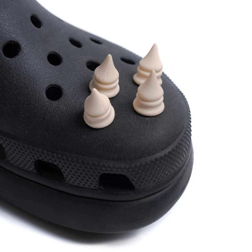 HAKKEI 白景 暴龍骨釘鞋扣 -白 Crocs適用 (一組四入) 洞洞鞋
