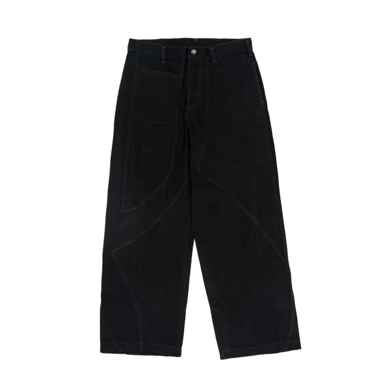 DEFRETI WASHED PATCHWORK PANTS