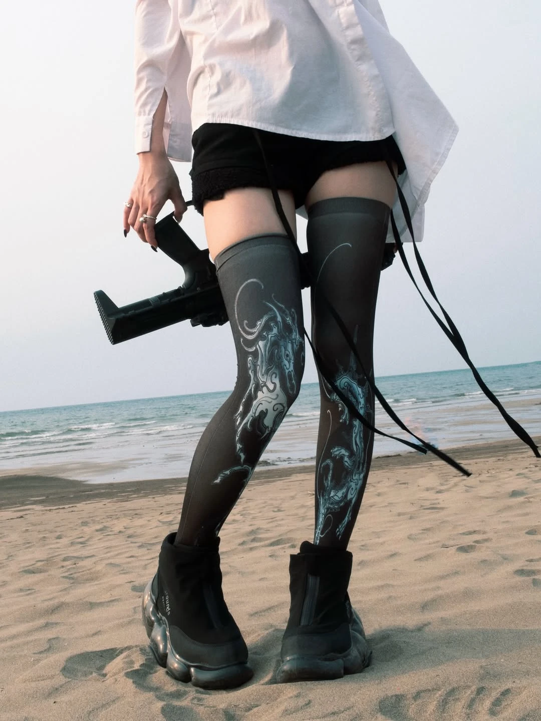 jonathantwtp Dragon Horse Thigh-high stockings