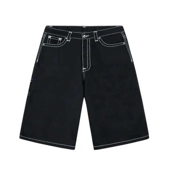 LUSIVE HEAVY STITCH STAR POCKET SHORTS BLACK