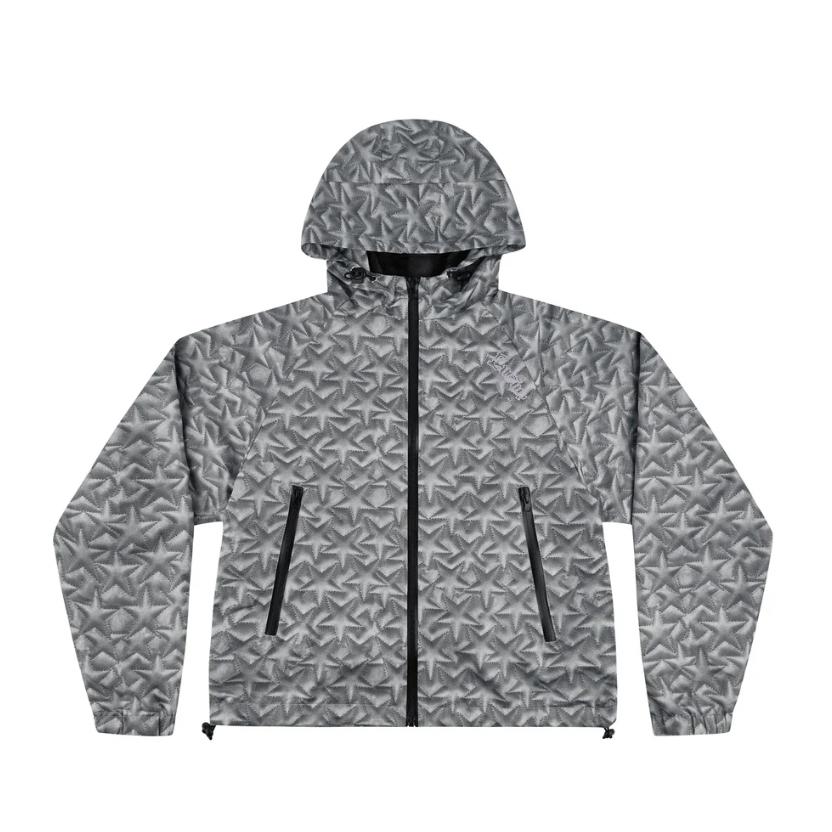 LUSIVE EMBOSSED PRINT UTILITY HOODED JACKET