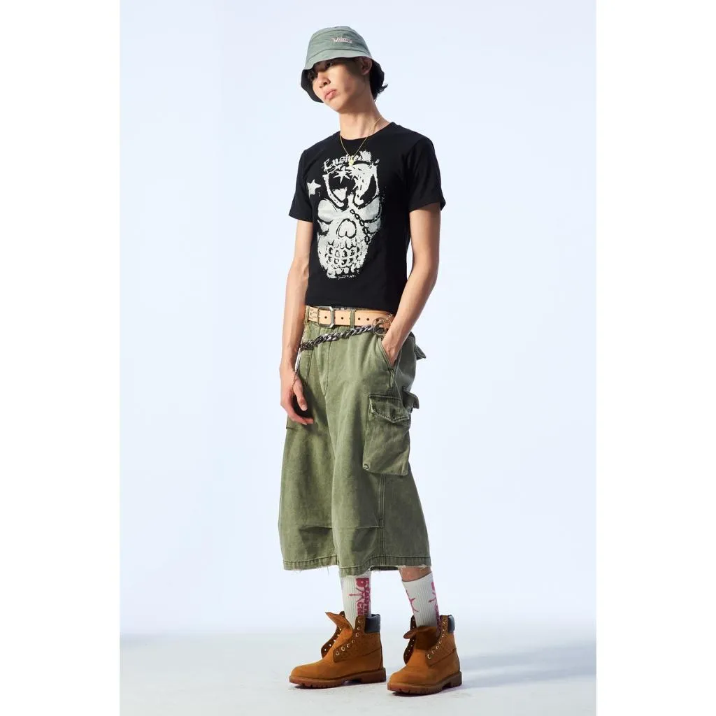 LUSIVE 口袋七分褲 Cargo Shorts Denim