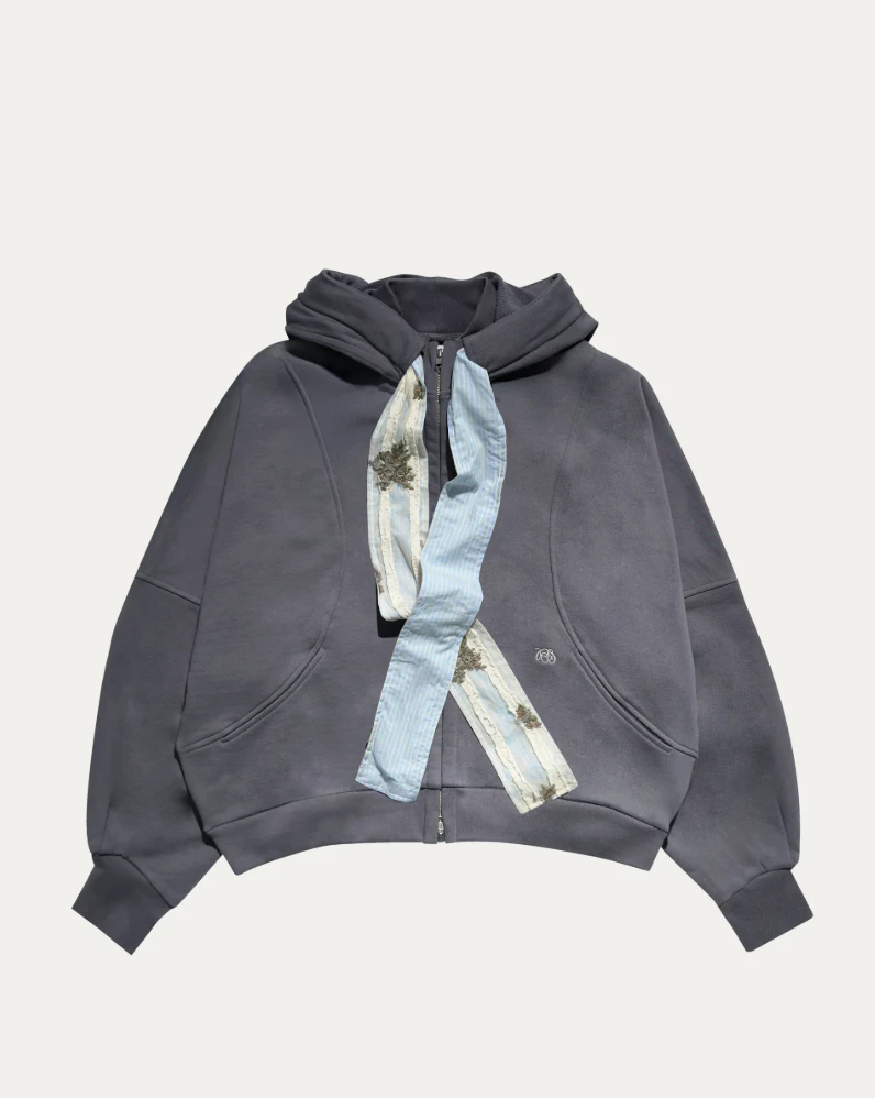 PCES 05 Cropped Cat Hoodie Jacket Grey