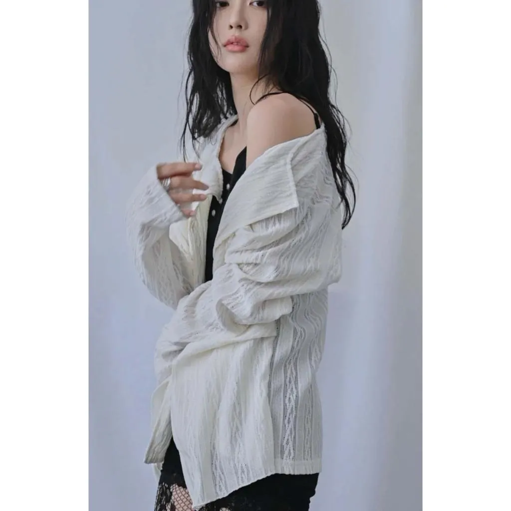 LUMI NOUS LAND Lace Draped Knit Cover-Up