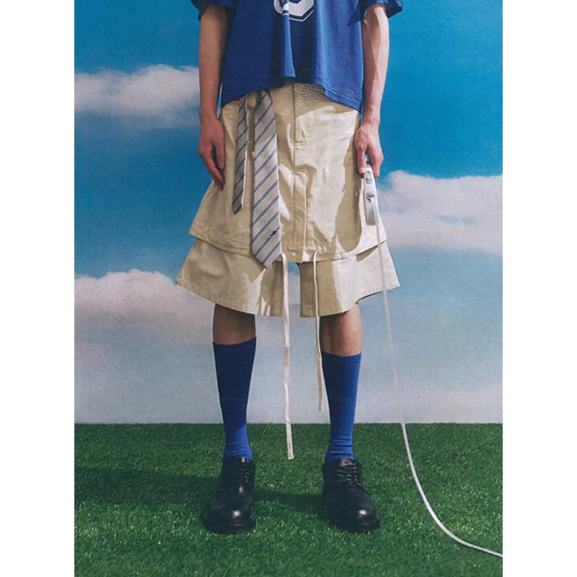 ENCLAVE TWILL LOOSE-FIT “DROP-TROU” SHORTS