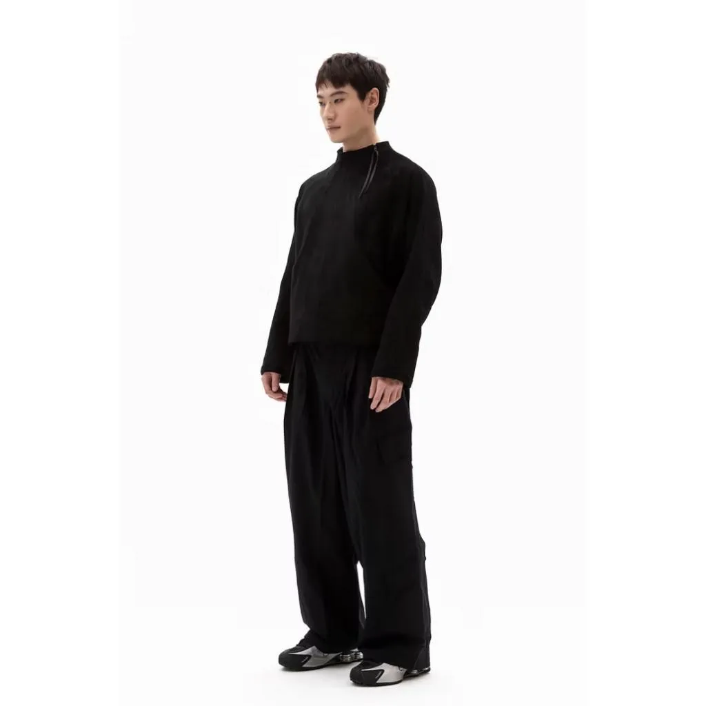 ALLENKO3 Half-Zip Suede Pullover