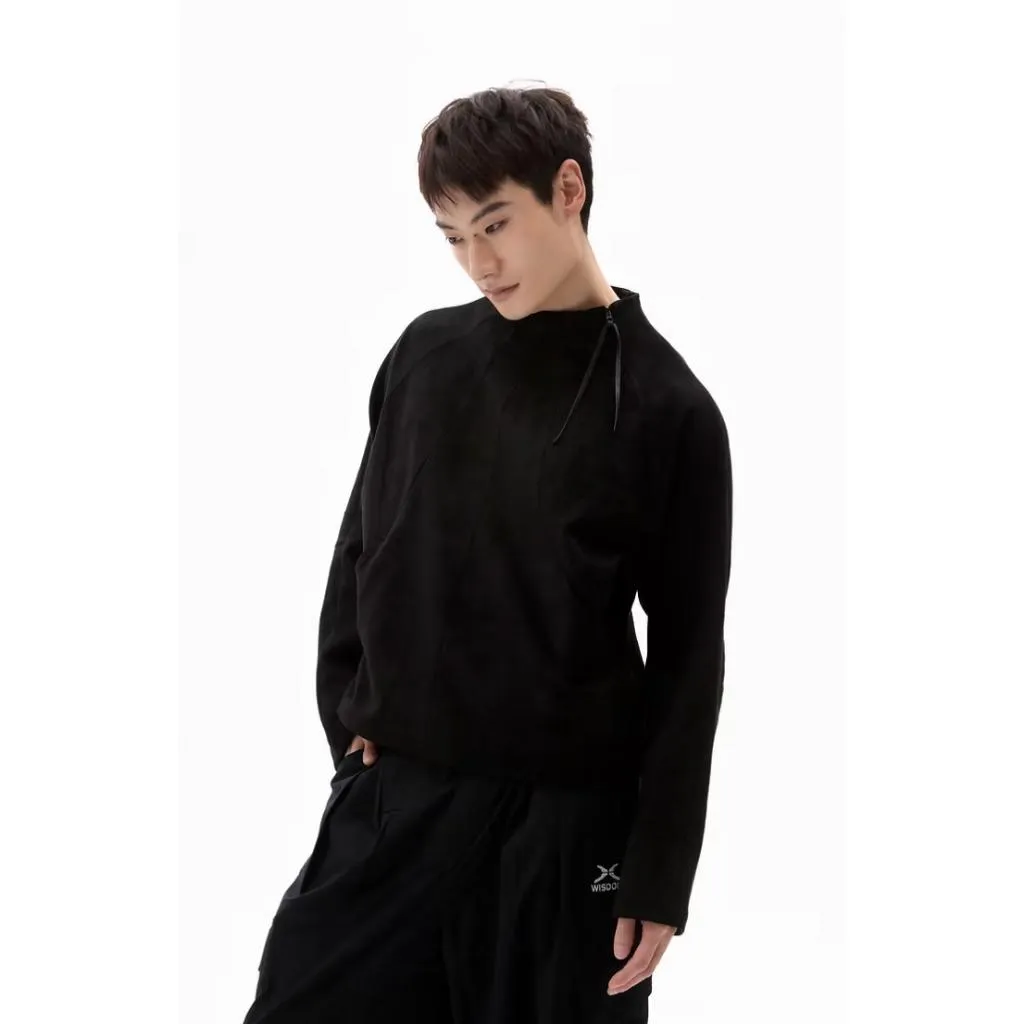 ALLENKO3 Half-Zip Suede Pullover
