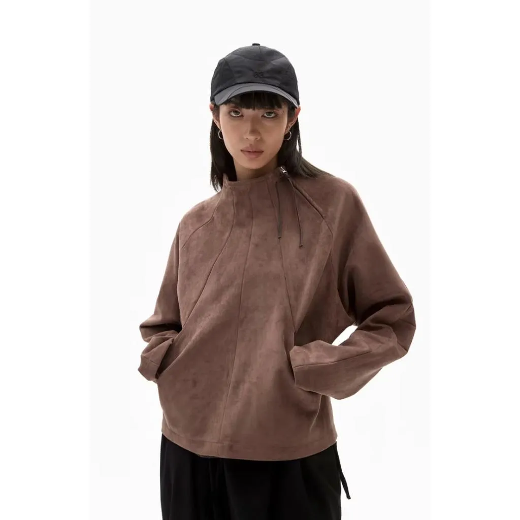 ALLENKO3 Half-Zip Suede Pullover