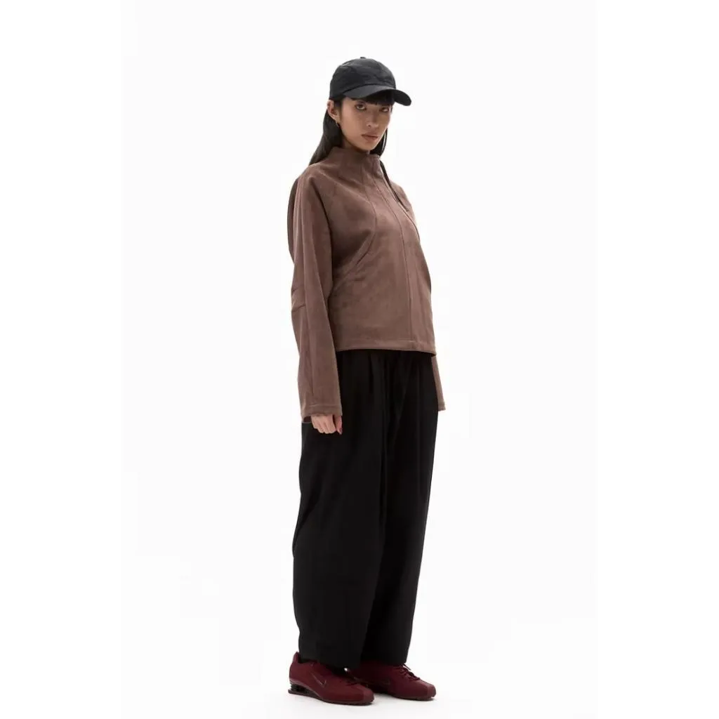 ALLENKO3 Half-Zip Suede Pullover