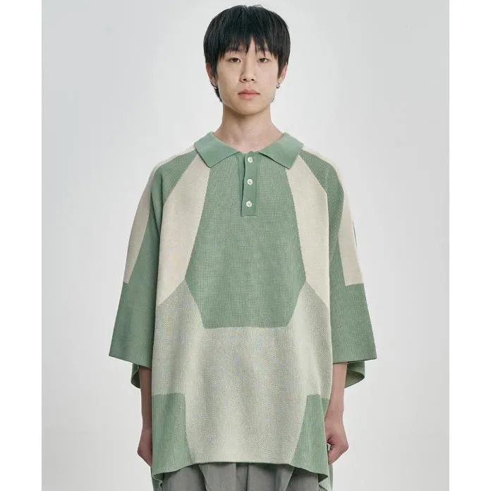 AJOBYAJO Paneled Two-Tone Polo Shirt