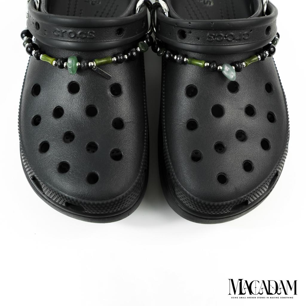 MACADAM 3P029 玉石拼水晶純鋼 Crocs 鞋鍊