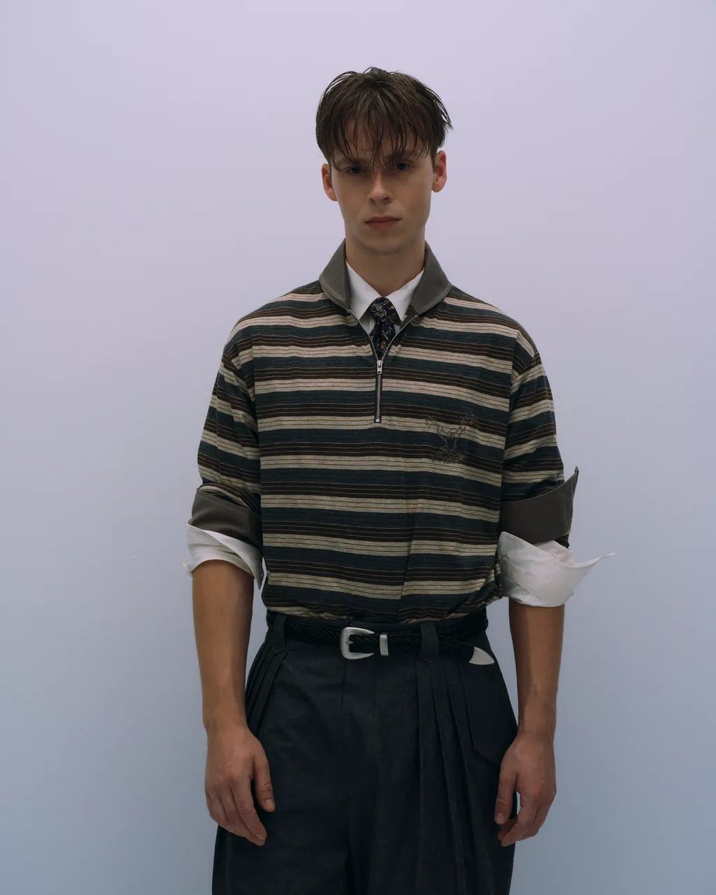 ASTER Zip-up Knit Shirt