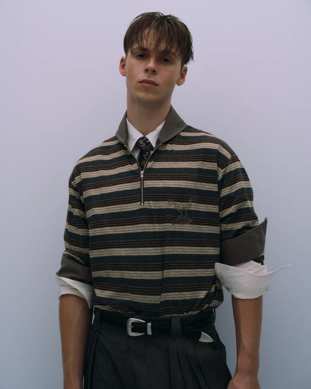 ASTER Zip-up Knit Shirt