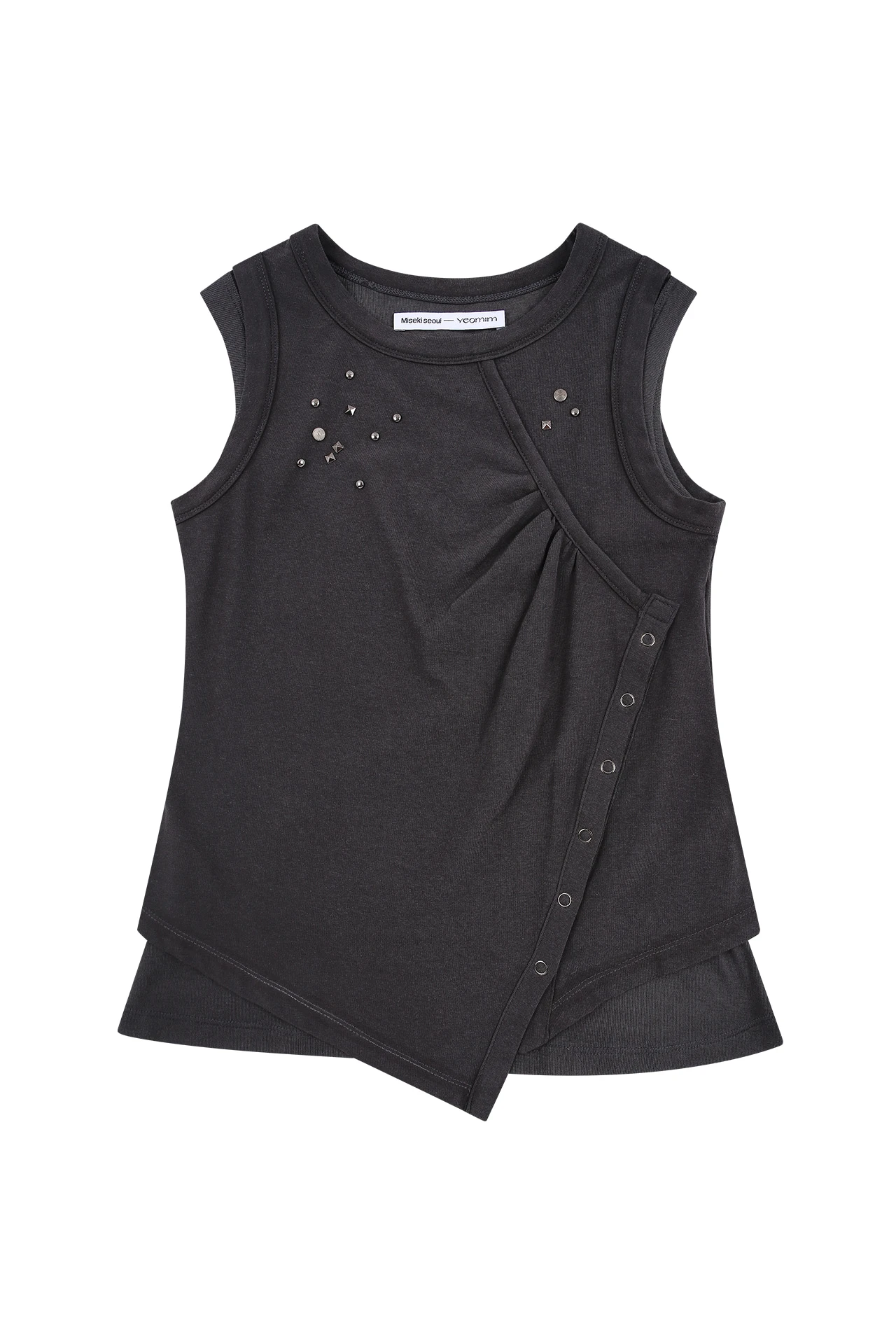 YEOMIM stud layered sleeveless
