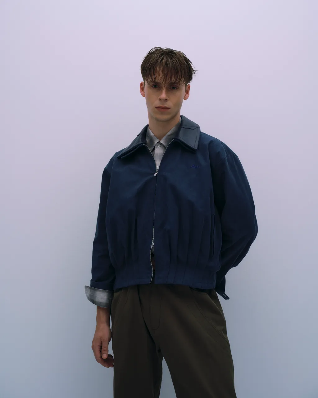 ASTER Leather Collar Balloon Sports Jacket
