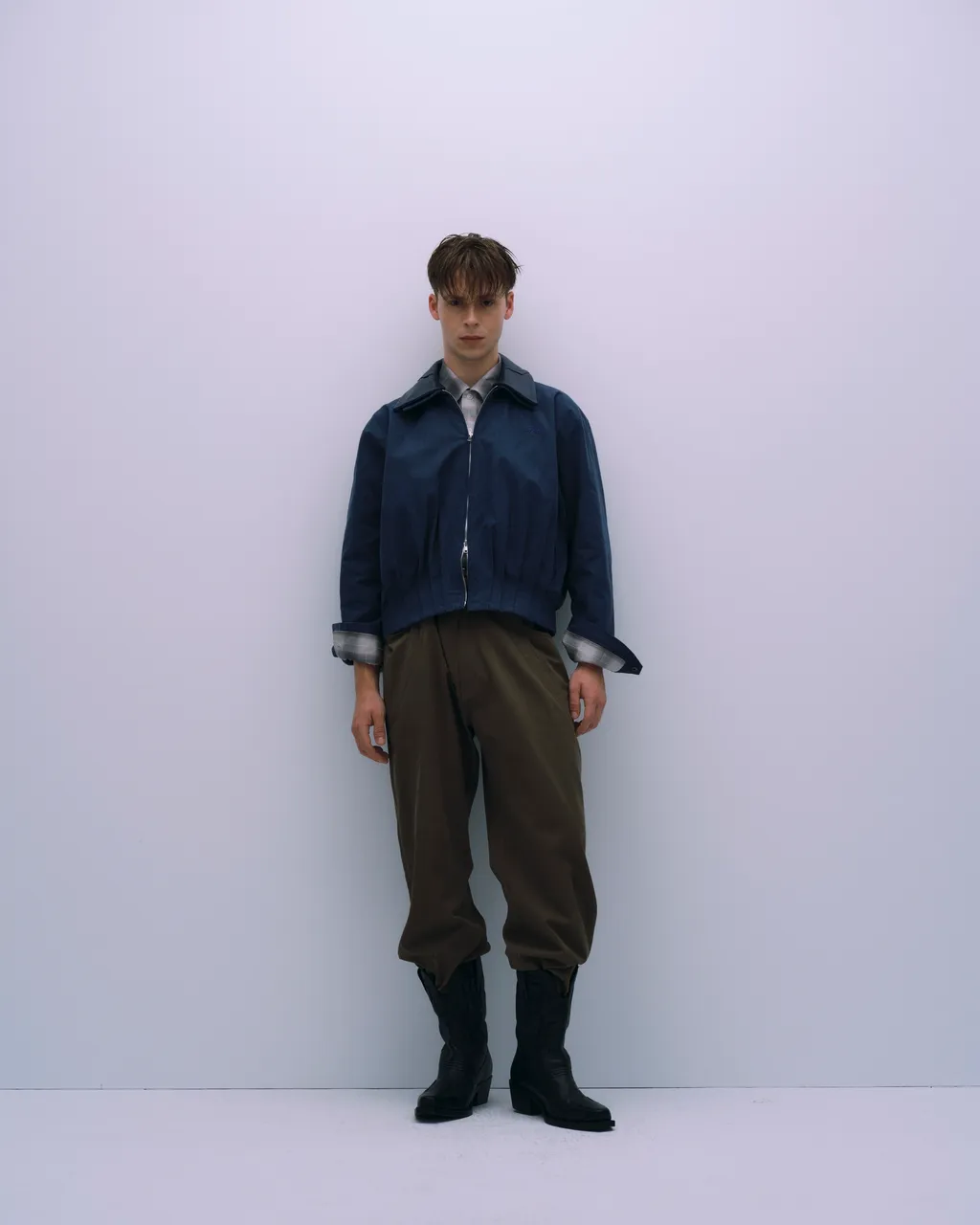 ASTER Leather Collar Balloon Sports Jacket