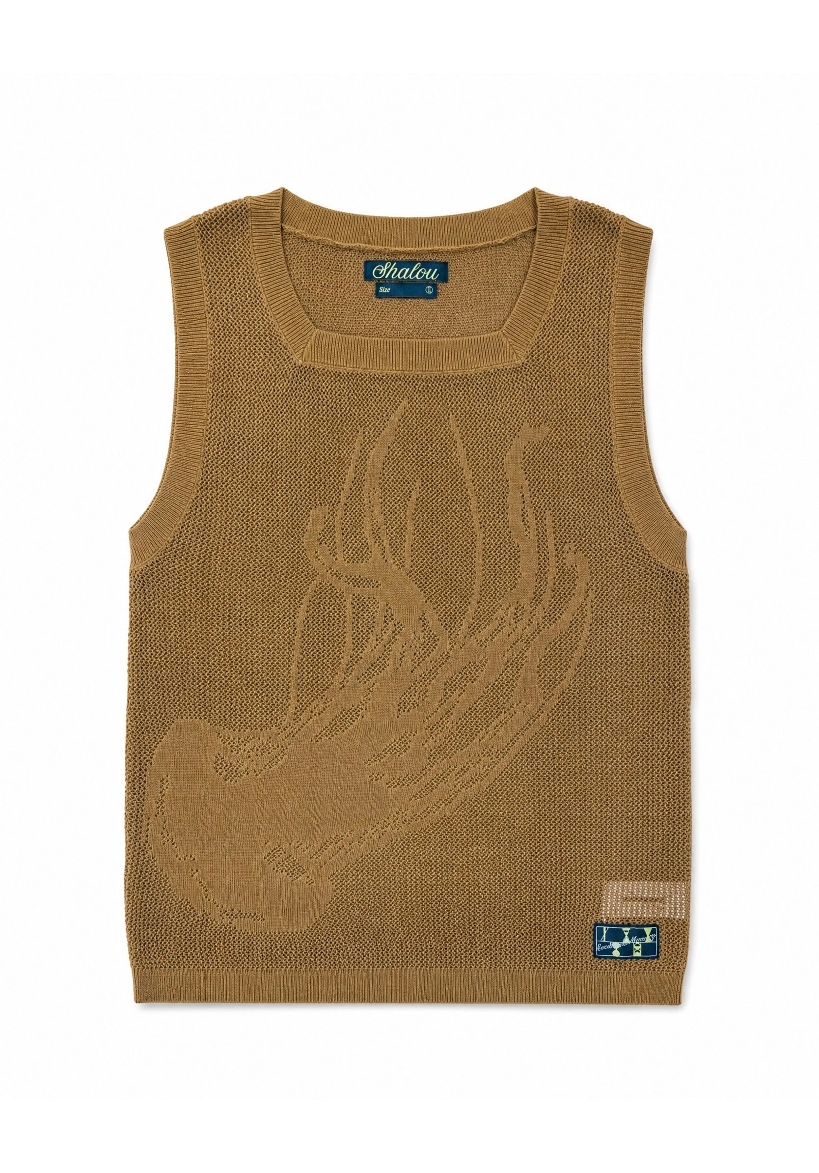 SHALOU Khaki Jellyfish Knit Vest