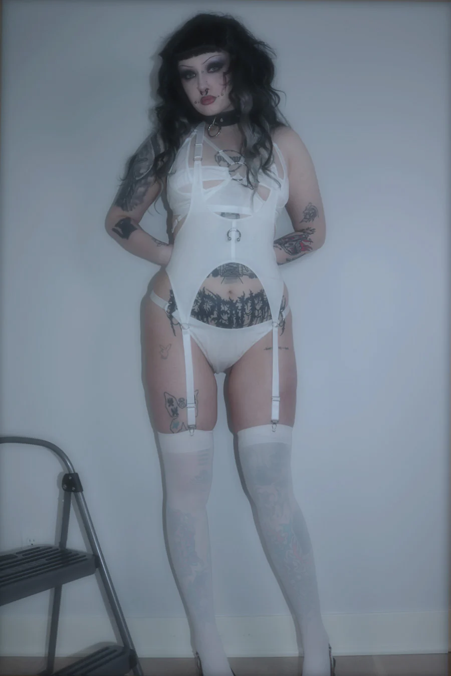 THE END Happy Ending Garter Belt In White Organic Cotton