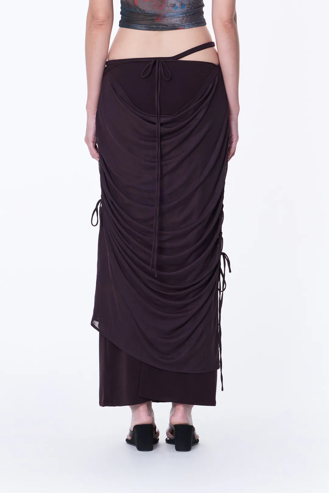 SILVER NINE 2-Way Detachable Draped Maxi Skirt , 2-way可拆式垂墜抽皺長窄裙