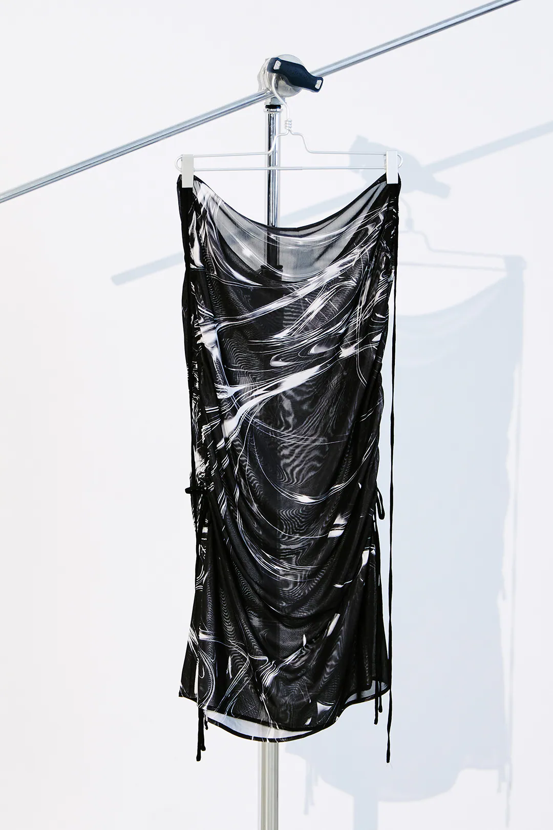 SILVER NINE Opto-Tunnel Print Skirt 印花垂墜抽皺紗裙