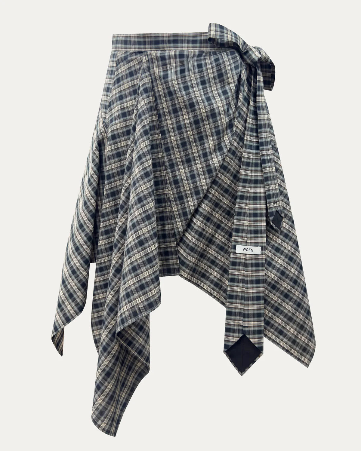 PCES 04 Necktie Wrap Skirt Blue