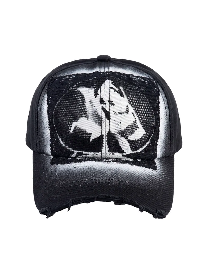 ENCLAVE LACE-LOOKED SPRAY PRINT "CUT-OFF" CAP