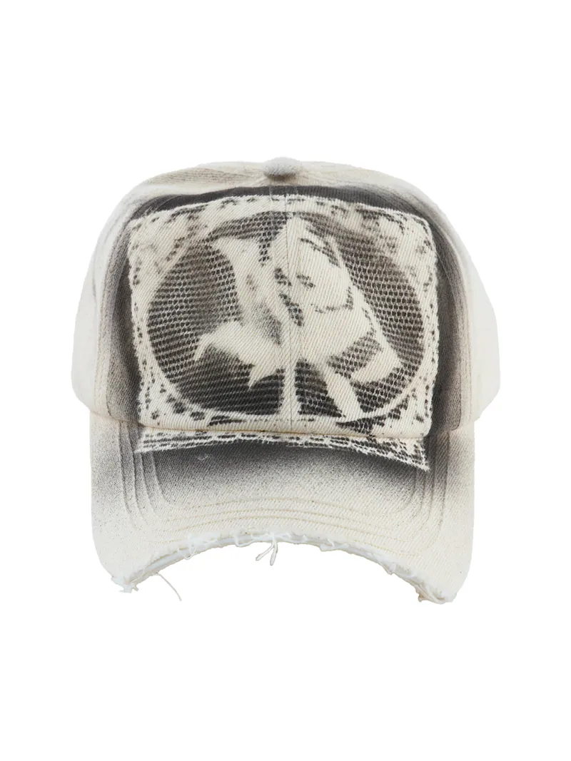 ENCLAVE LACE-LOOKED SPRAY PRINT "CUT-OFF" CAP