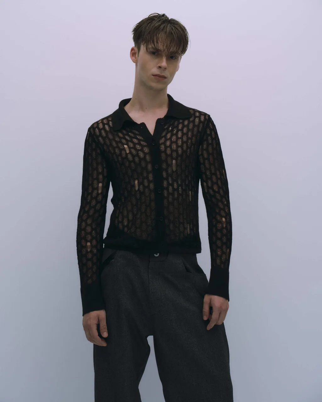 ASTER Openwork Knit Cardigan