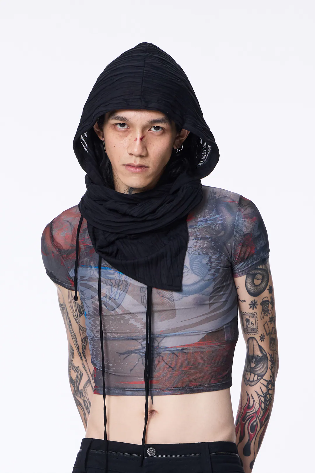 SILVER NINE Fragments Print Top-印花網紗 / FRAGMENTS-007