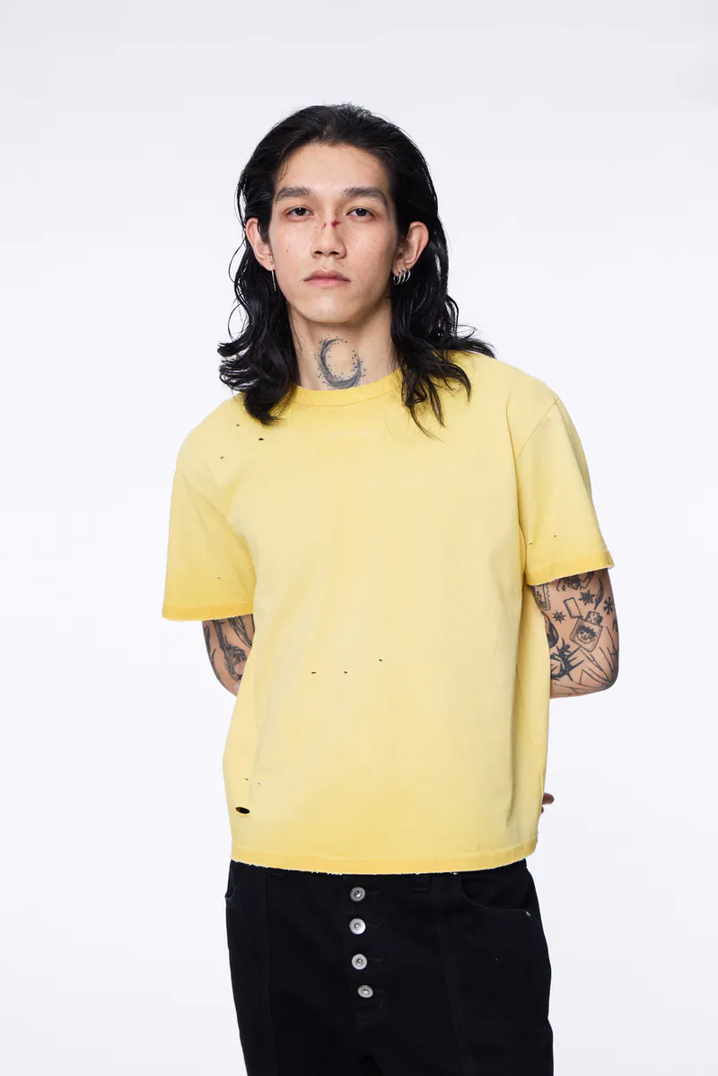 SILVER NINE Cropped Dyed Logo Tee 短版破壞染色logo T / FRAGMENTS-010