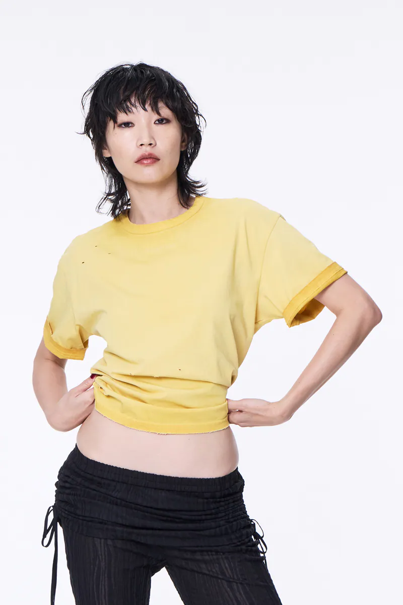SILVER NINE Cropped Dyed Logo Tee 短版破壞染色logo T / FRAGMENTS-010