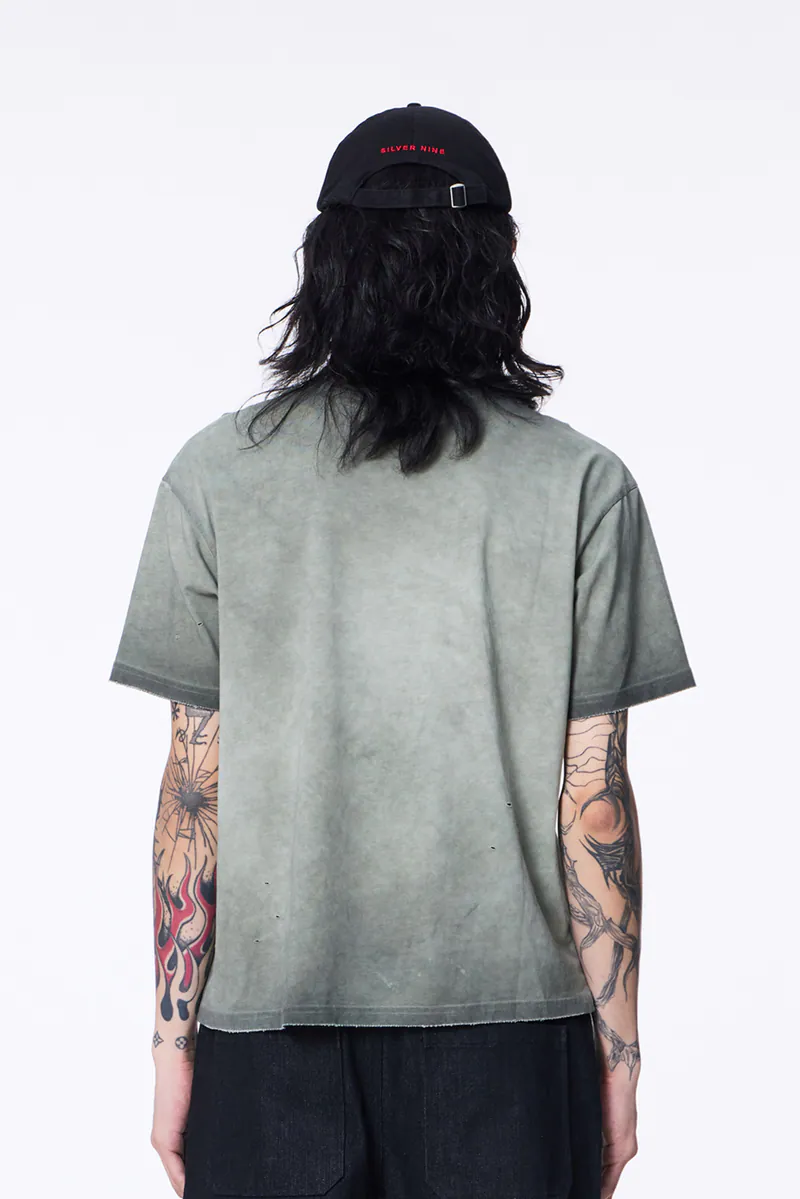 SILVER NINE Cropped Dyed Logo Tee 短版破壞染色logo T / FRAGMENTS-010