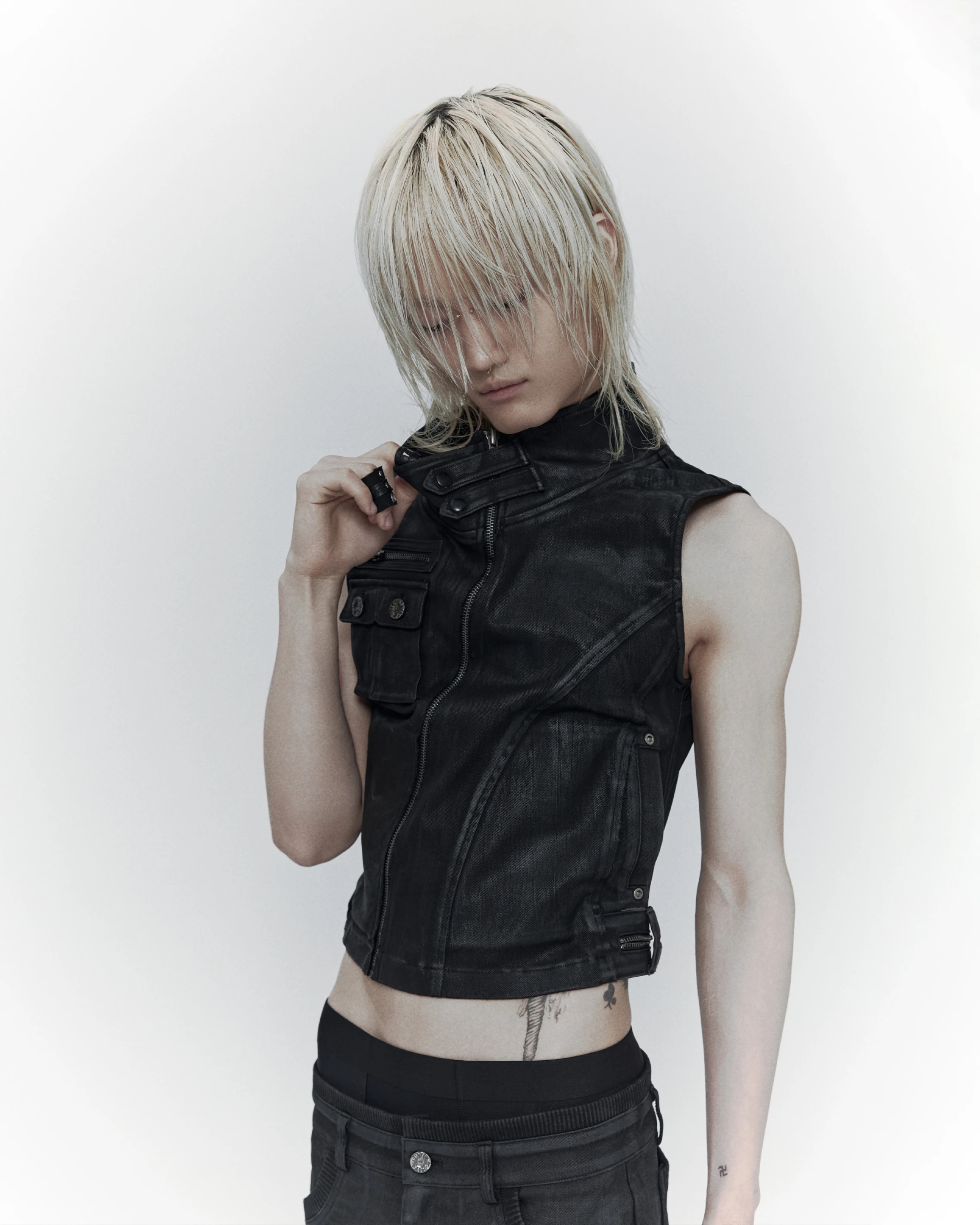 bonienkiye Waxed Biker Eyelet Vest