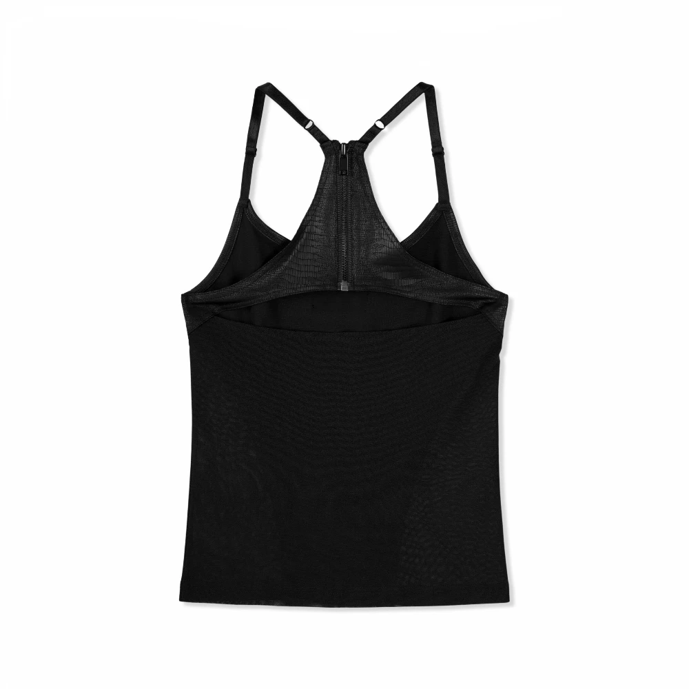 bonienkiye Back Zip Mesh Tank