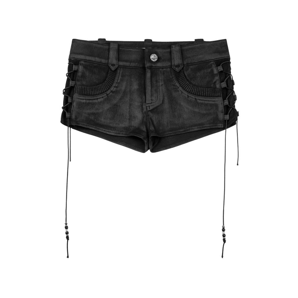 bonienkiye Waxed Lace-Up Shorts
