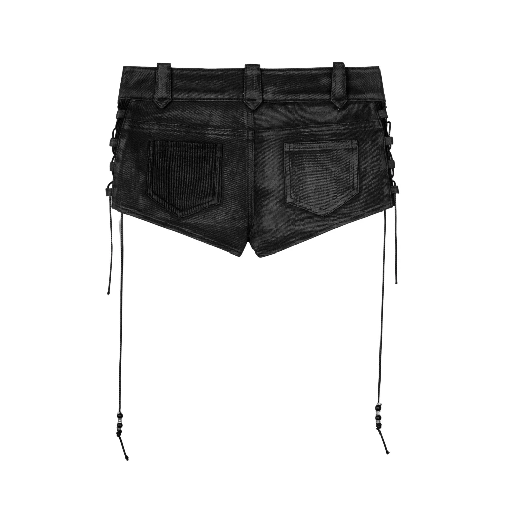 bonienkiye Waxed Lace-Up Shorts