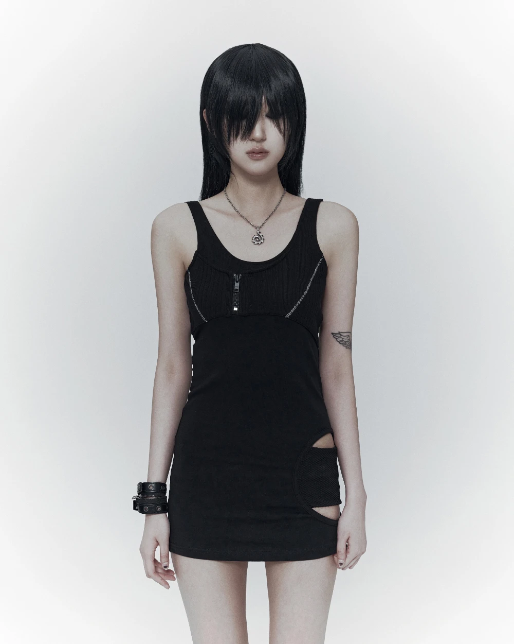bonienkiye Side-Cutout Mini Dress