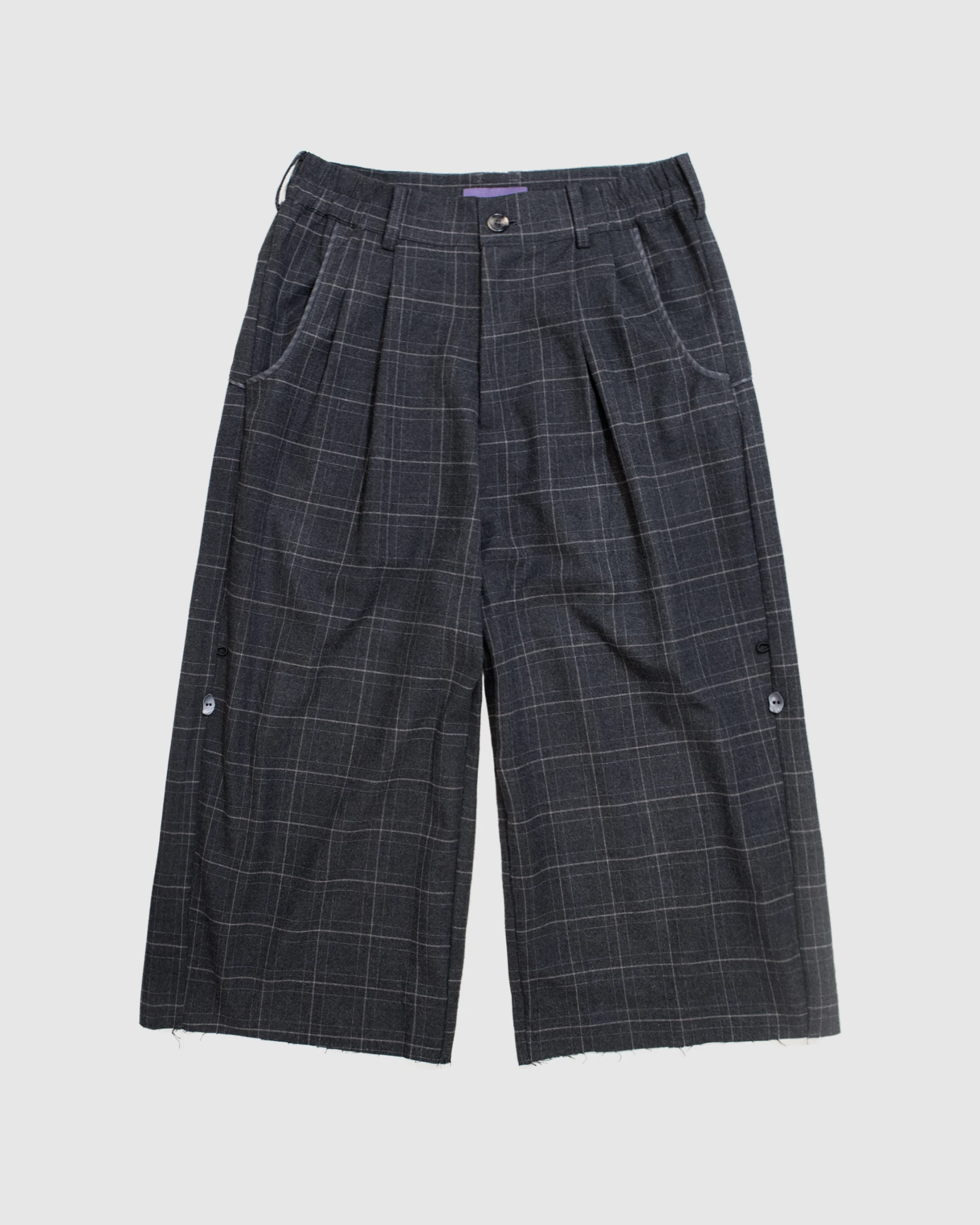 LiSenZ Raw Hem Checked Shorts