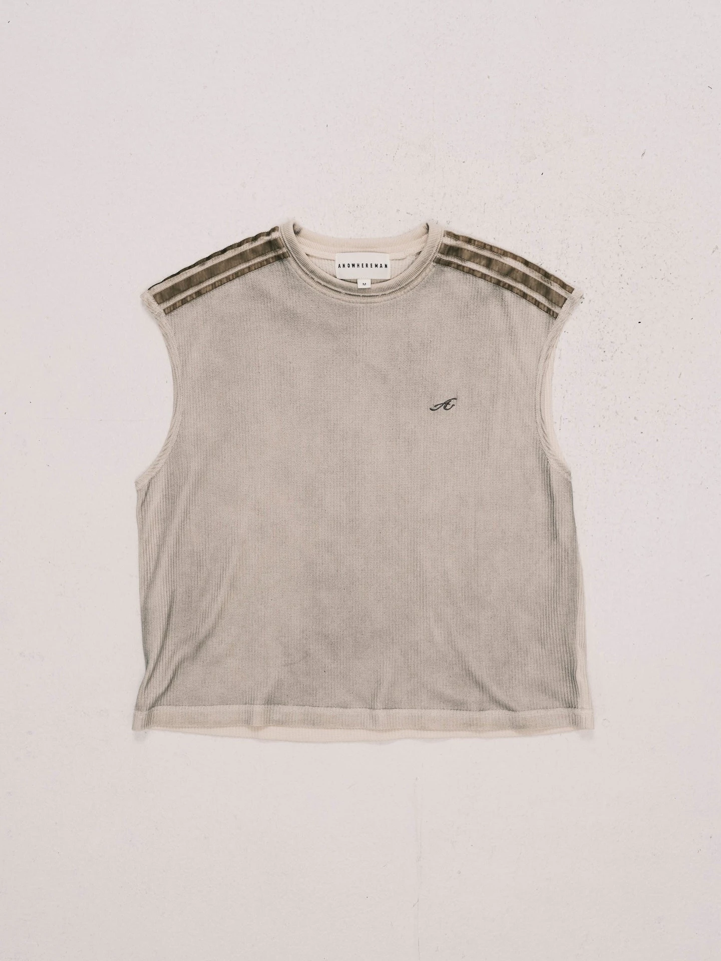 ANOWHEREMAN WASHED WAFFLE SLEEVELESS TOP