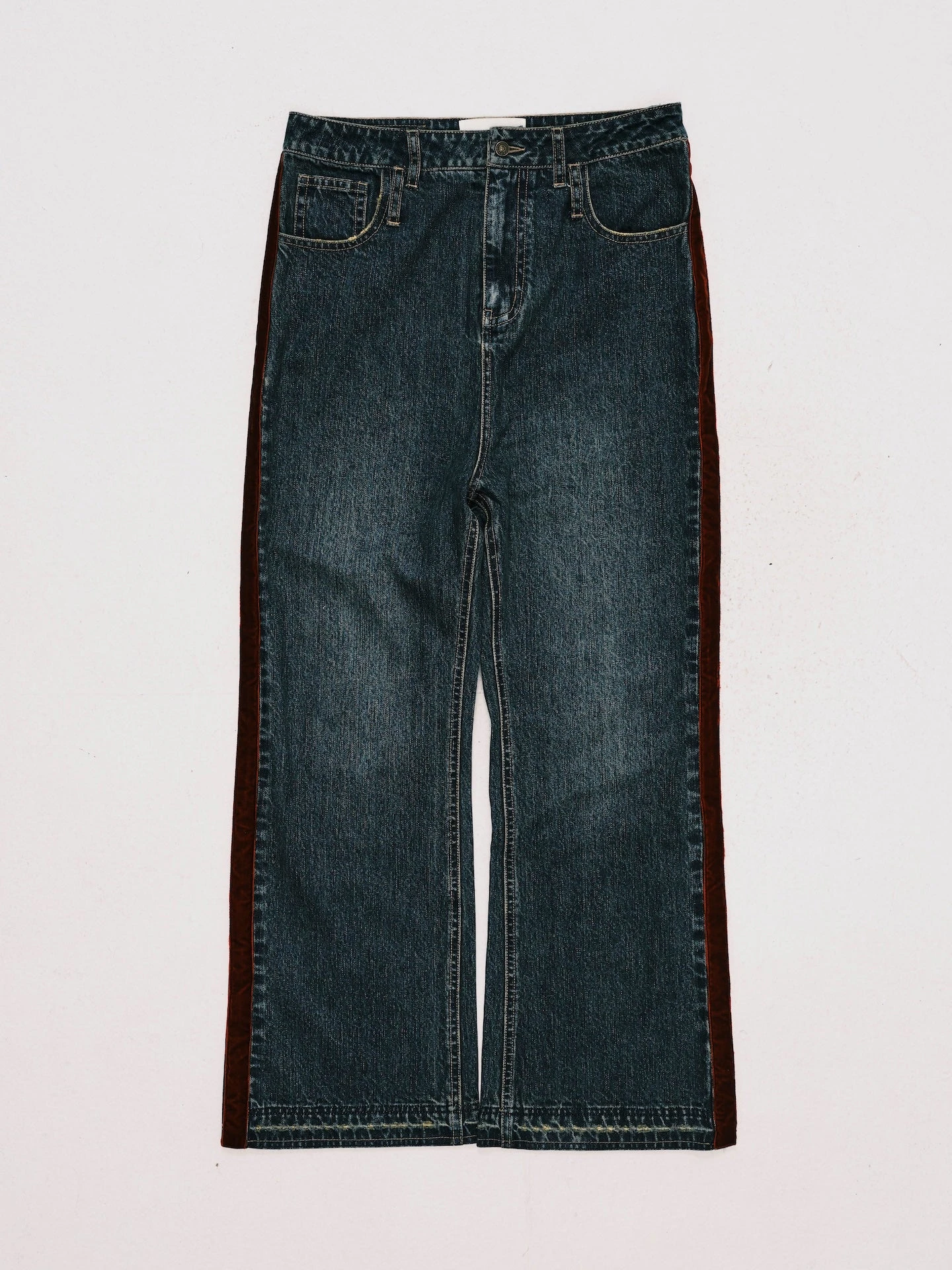 ANOWHEREMAN STRIPE BOOT CUT JEANS