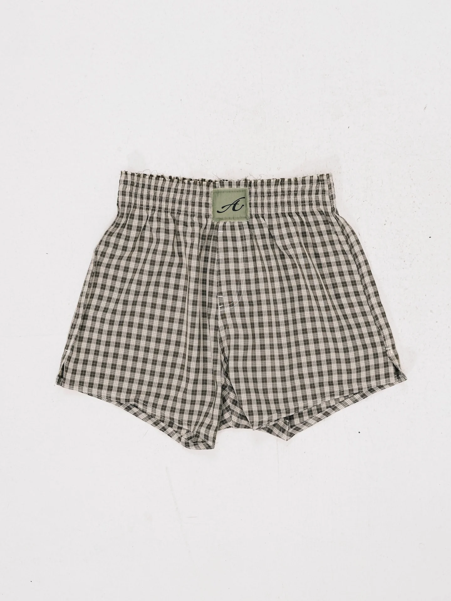 ANOWHEREMAN "A" PATCH CHECK BOXER (GENDER FREE)