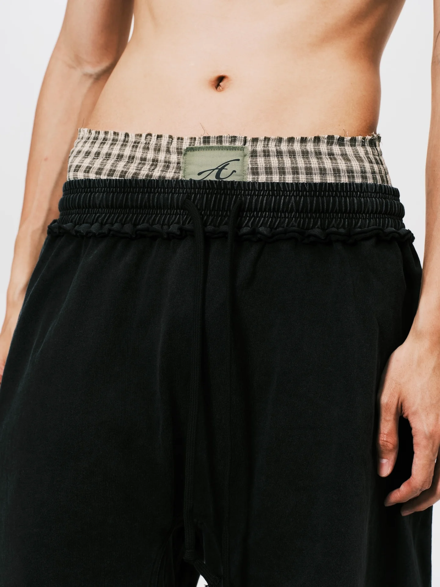 ANOWHEREMAN "A" PATCH CHECK BOXER (GENDER FREE)