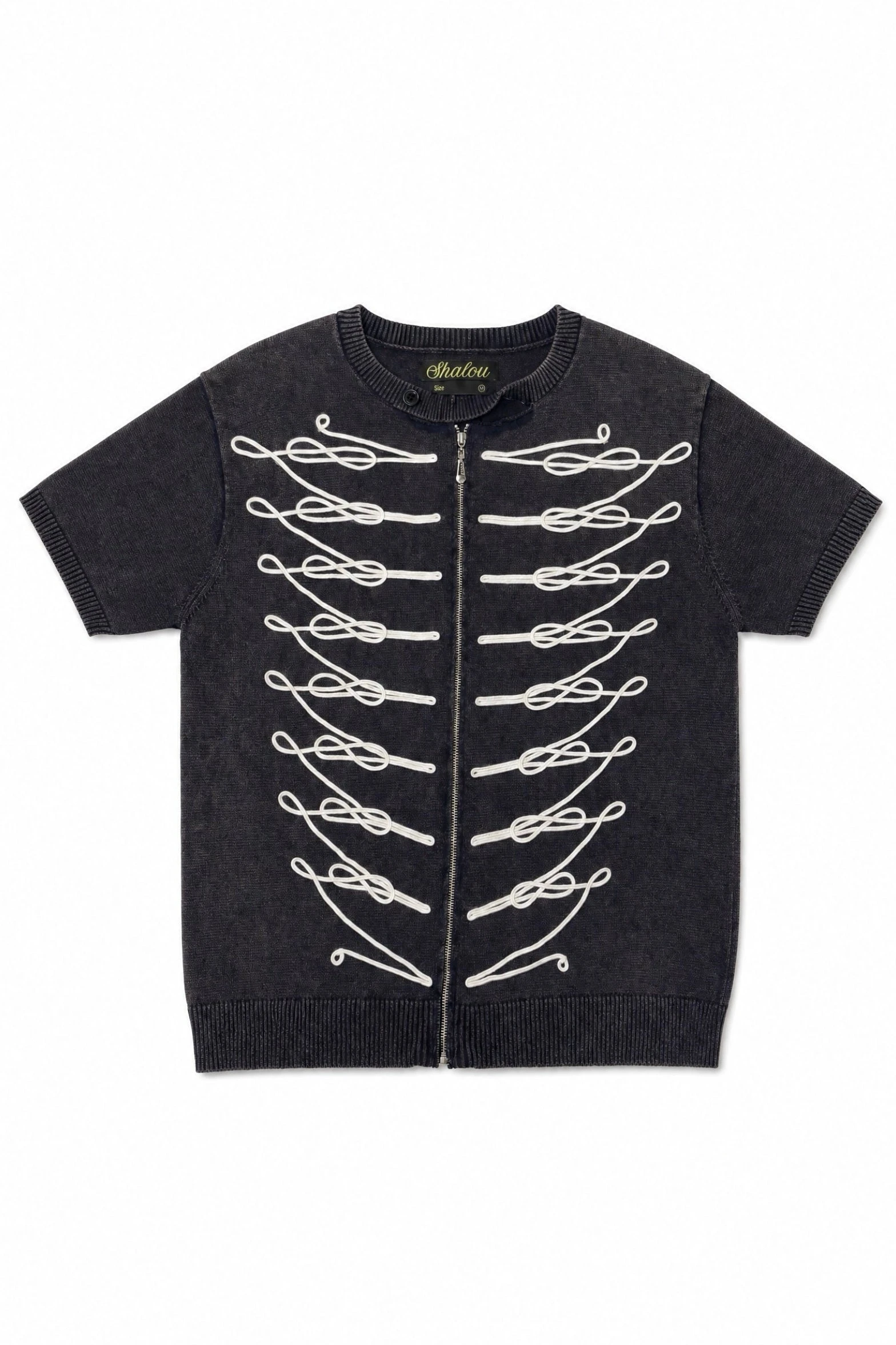 SHALOU Navy Napoleon Zip Knit