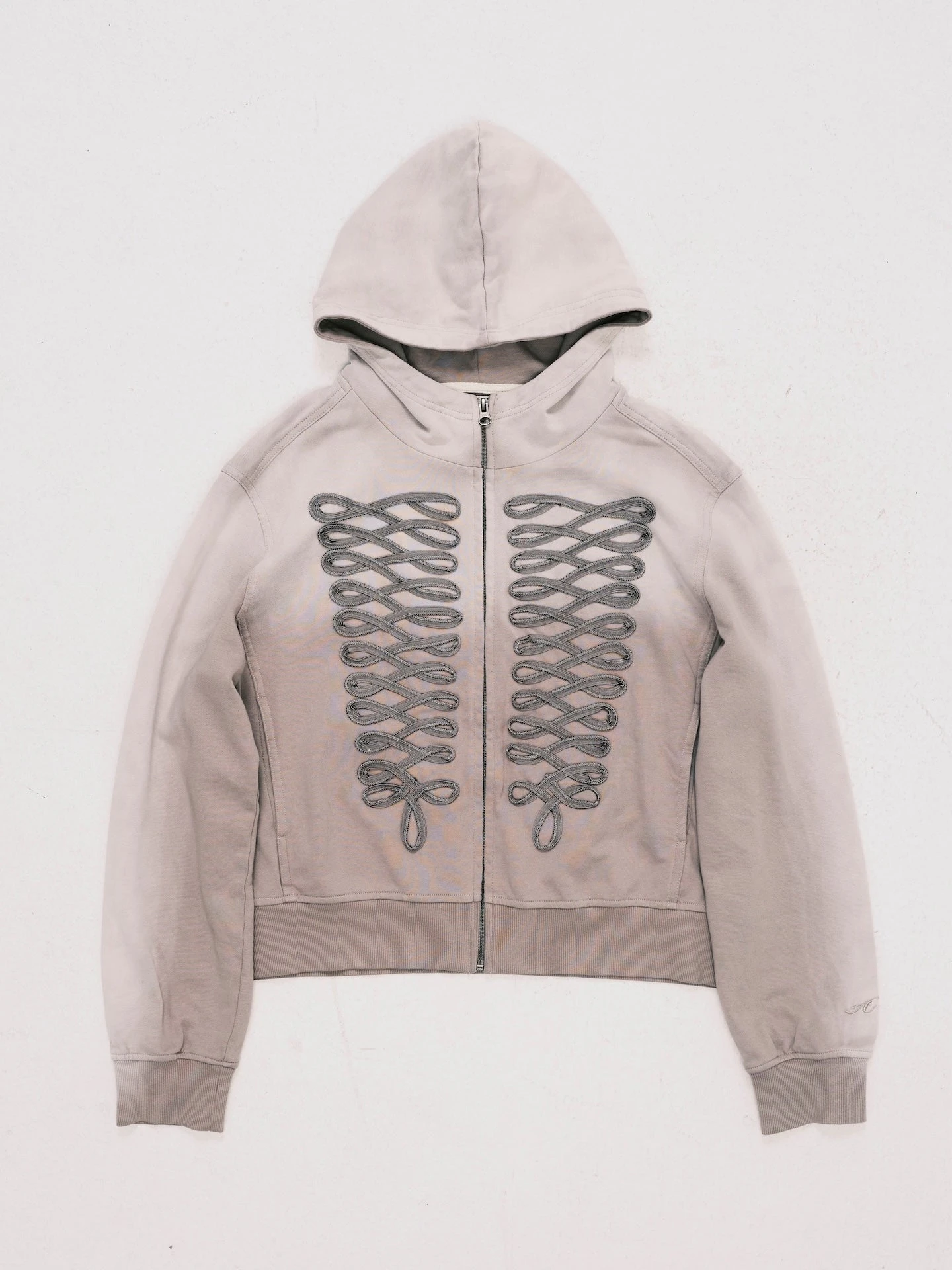 ANOWHEREMAN WASHED NAPOLEON ZIP HOODIE